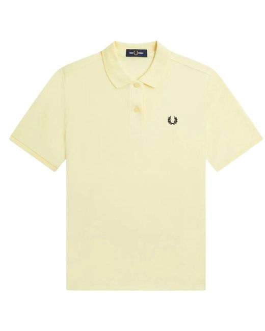 Fred Perry Yellow Logo Ice Cream Polo Shirt