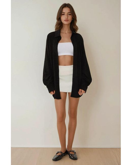 Hiccup Black Oversized Button-Up Shirt