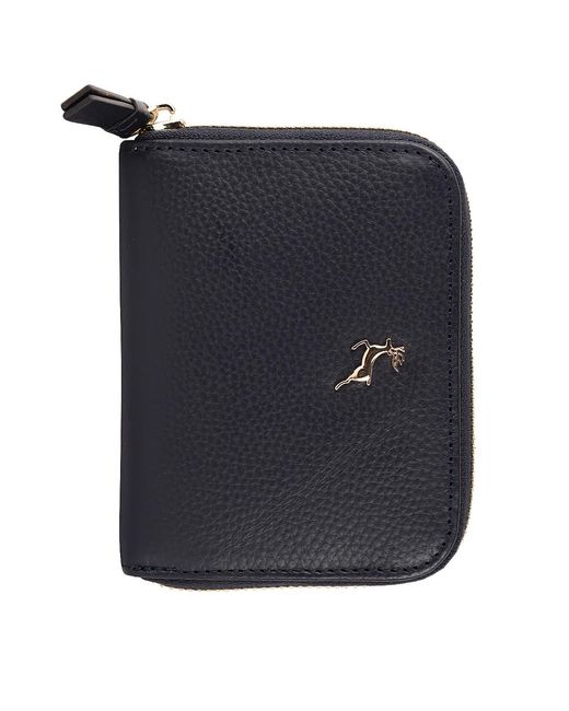 Ashwood Leather Blue 'Mini X' Rfid Protected Real Purse