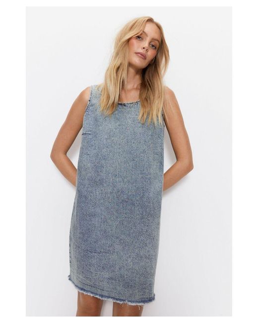 Warehouse Blue Denim Mini Dress
