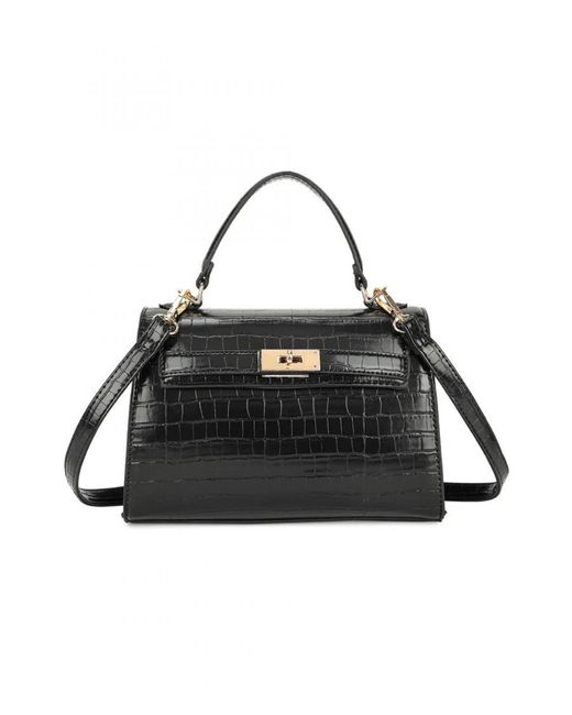 Where's That From Black 'Storm' Top Handle Bag With Buckle Detail