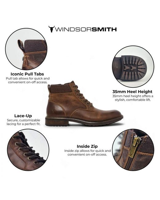 Windsor Smith Brown Windsorsmith Leather Casual Chelsea Boots for men