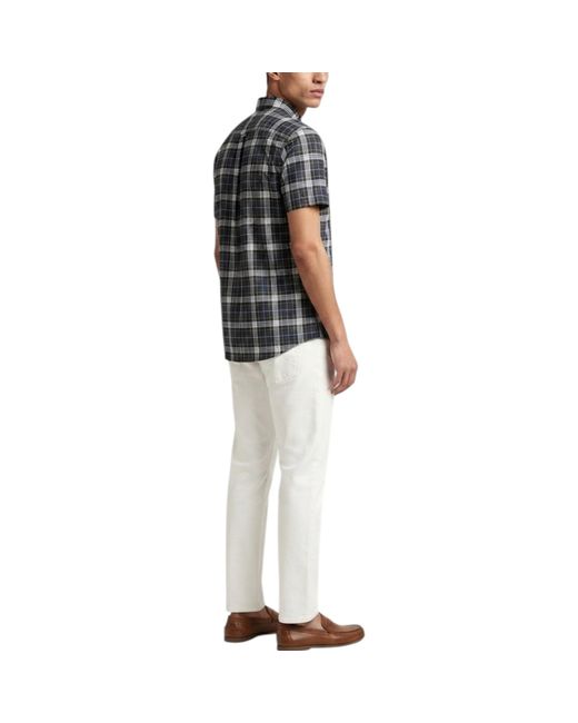 Tommy Hilfiger Black Shirts Checked Lightweight Regular Fit Short Sleeve Shirt for men