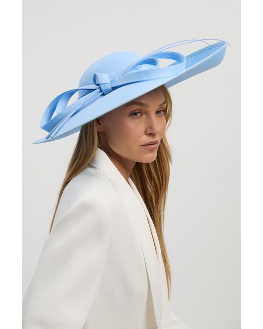 Karen Millen Blue Quill Bow Detailed Disk Fascinator