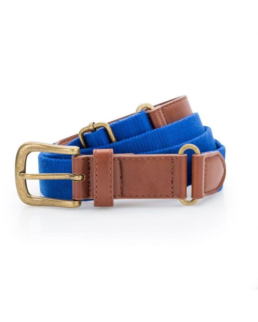 Asquith & Fox Blue Faux Leather And Canvas Belt (Royal) for men