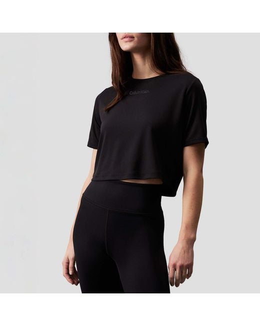 Calvin Klein Black Cropped Gym T-shirt