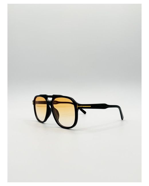 SVNX Metallic Oversized Navigator Sunglasses for men