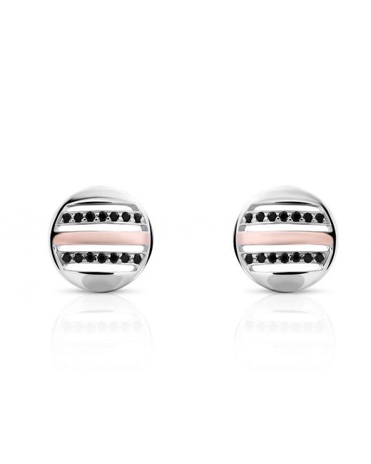 Orphelia Metallic 'Maxwell' 925 Sterling Stud Earrings