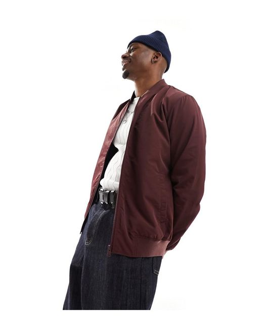 ASOS Red Lightweight Bomber Jacket for men