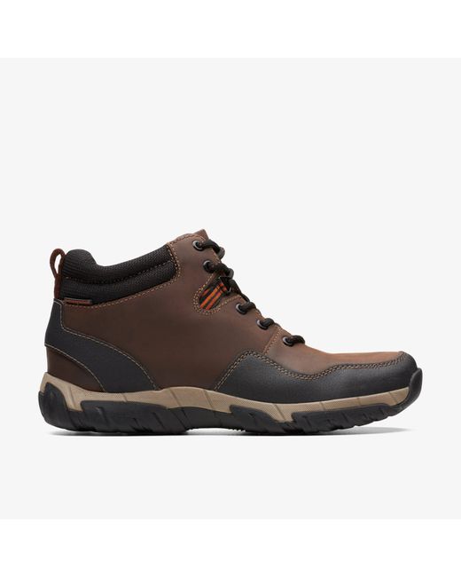 Clarks Brown Walbeck Top Leather Boots for men