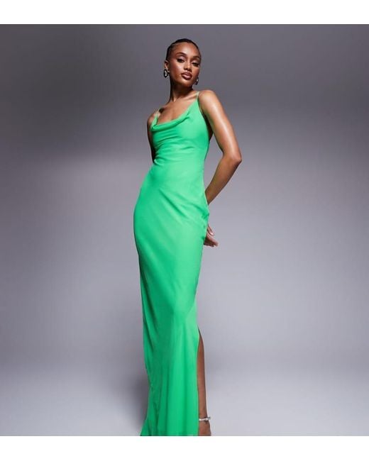 ASOS Green Design Bias Strappy Cross Back Maxi Dress