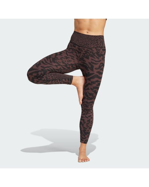Adidas Originals Brown All Me Allover Print 7/8 Leggings