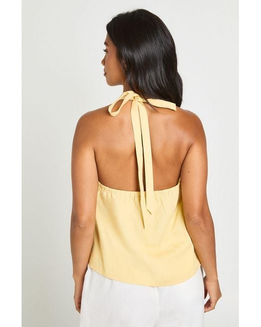 Boohoo Natural Petite Relaxed Fit Halterneck Waistcoat