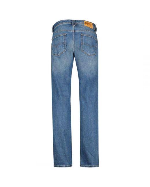 DIESEL Blue Straight Leg Jeans for men