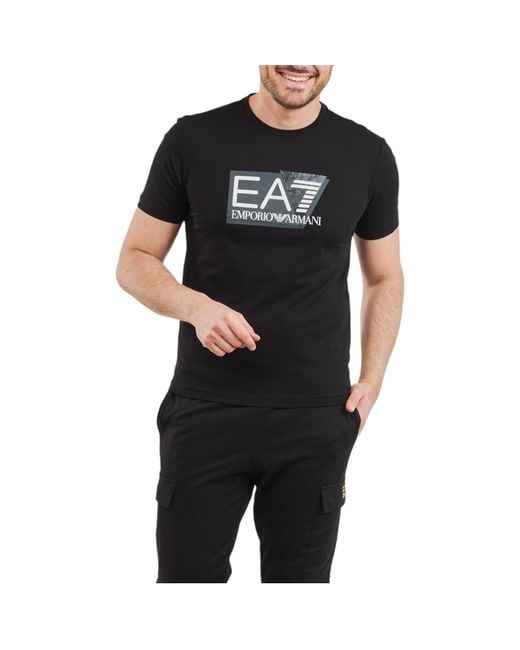EA7 Black Armani 3Dpt81 T Shirt for men