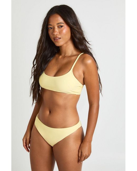 Boohoo Yellow Essentials Scoop Bikini Top