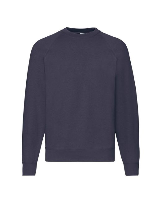 Fruit Of The Loom Blue Raglan Sleeve Belcoro Sweatshirt (Deep) for men