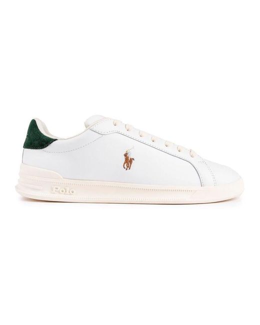 Ralph Lauren White Polo Heritage Trainers for men