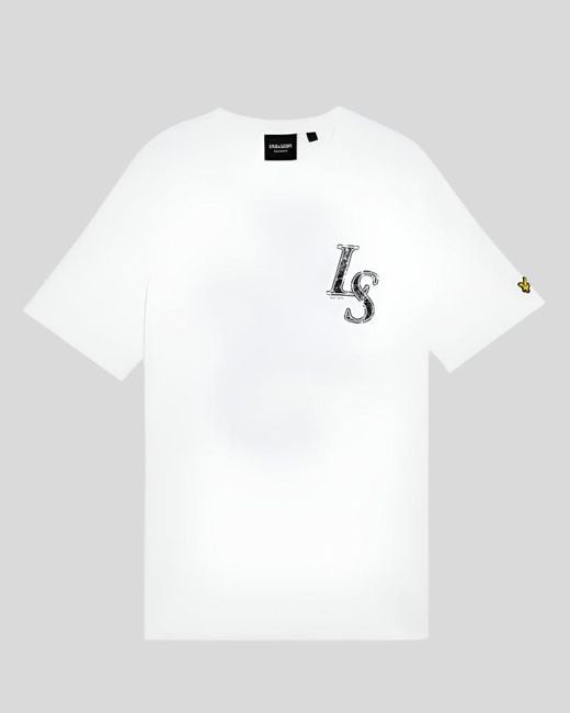 Lyle & Scott White Emblem T-Shirt for men