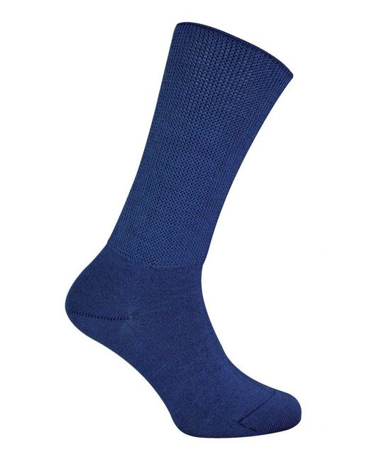 Dr.Socks Blue Extra Wide Bamboo Oedema Socks for men