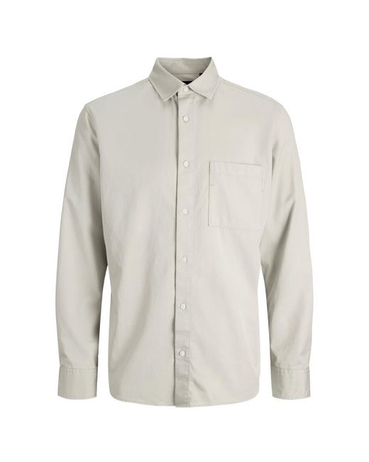 Jack & Jones White Tencel Shirt Regular Fit Long Sleeve for men