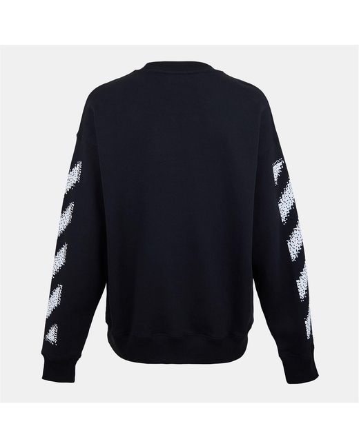 Off-White c/o Virgil Abloh Blue Off Crew Neck Long Sleeve Regular Fit Sweatshirt for men