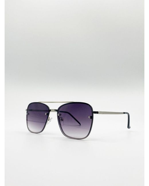 SVNX White Aviator Sunglasses With Metal Frames Metal (Archived) for men