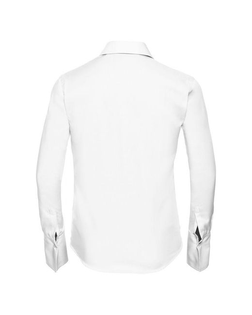 Russell White Collection /Ladies Ultimate Long-Sleeved Shirt Cotton