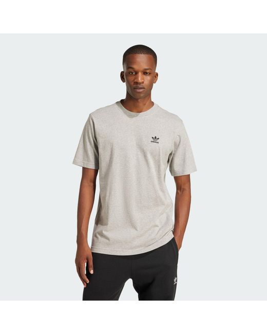 Adidas Originals Gray Trefoil Essentials Tee for men