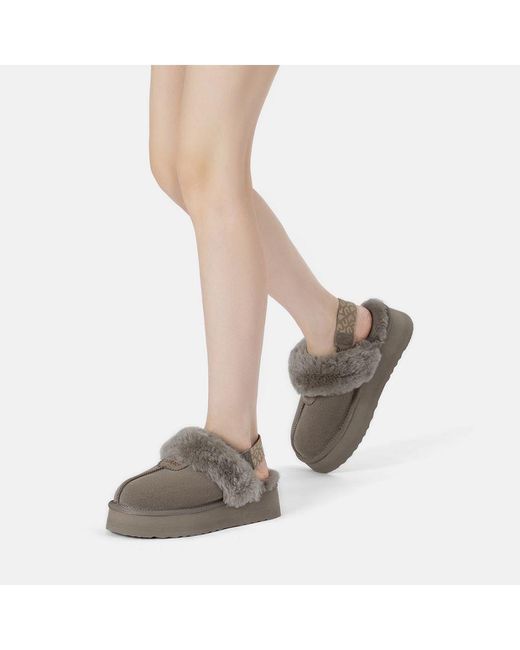 EverAu Australia Gray Ever Au Wagtail Removable Strap Platform Slippers