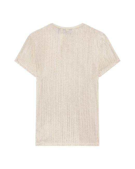 Ted Baker Natural Katrino Metallic Short Sleeve Crew Neck T-Shirt