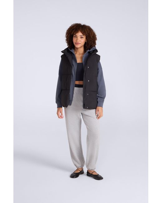 Mountain Warehouse Black 'Oslo' Padded Gilet Hooded Warm Funnel Neck Windproof Sleeveless Jacket