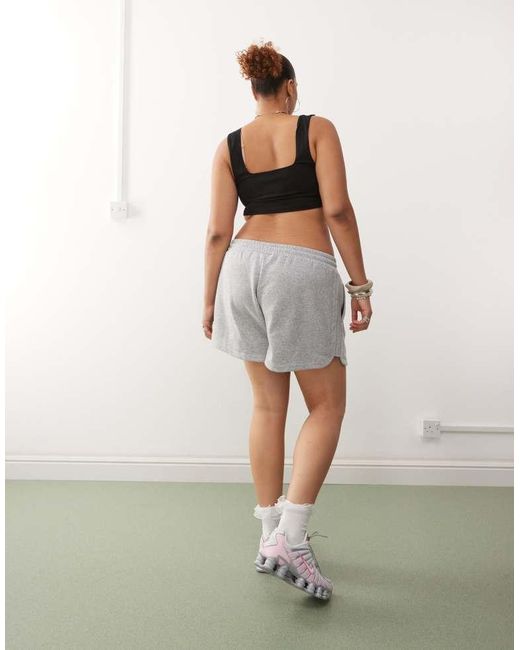 Noisy May Gray Curve Elasticated Waist Shorts