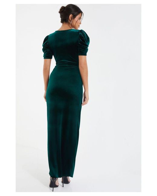 quiz green velvet dress Quiz green velvet dress size 10, worn once to a