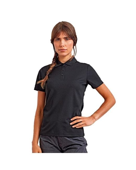 PREMIER Black Ladies Sustainable Polo Shirt