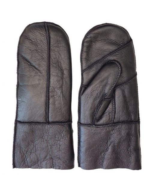 Infinity Leather Black Genuine Real Sheepskin Mittens Warm Gloves