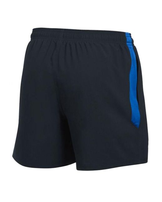 Under Armour Blue Stretch Small Logo 5" Launch Shorts 1289312 005 for men