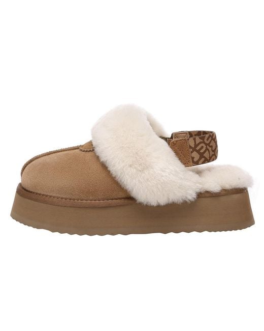 EVER AU Brown Wagtail Removable Strap Platform Slippers