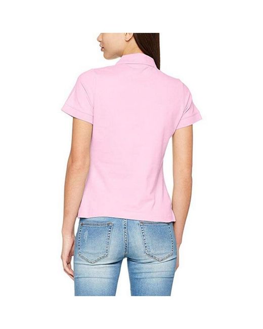 Fruit Of The Loom Pink Ladies Lady-Fit Premium Short Sleeve Polo Shirt (Light) Cotton