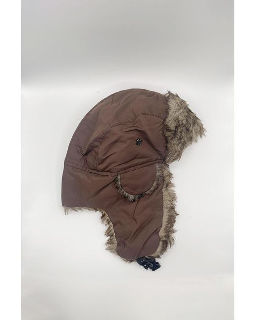 SVNX Brown Tapper Hat With Faux Fur Lining for men