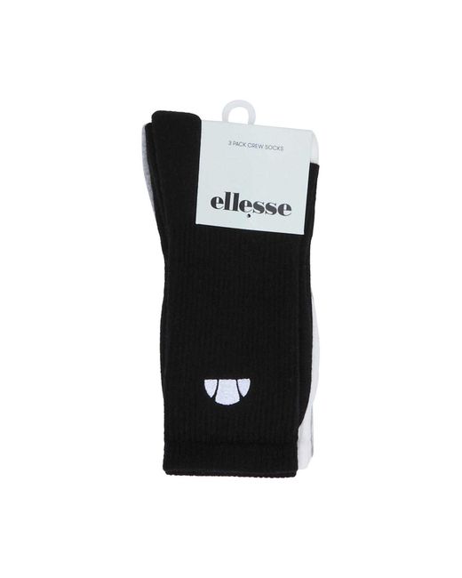 Ellesse White Ladies Sepino Crew Socks (Pack Of 3) (Multicoloured)