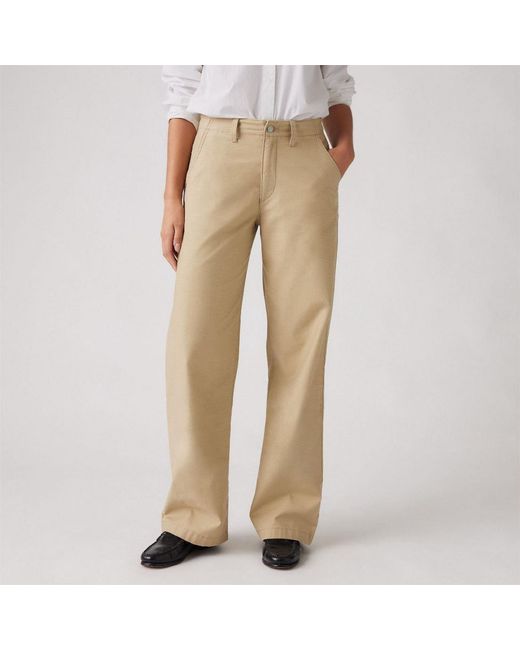 Levi's Natural Levi's 90S High Rise Solid Patterned Straight Chinos