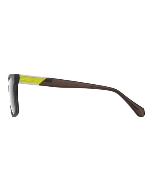 Superdry Blue Rectangle Dark Oil Slick Mirror Polarized Sds-5039 for men