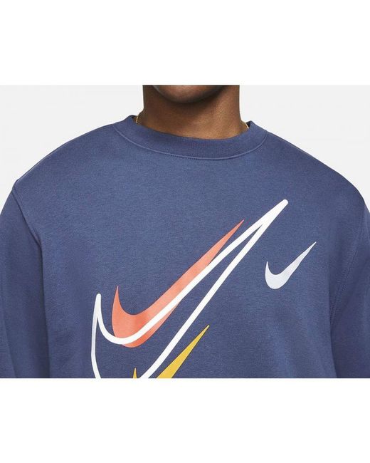 Nike Blue Sportswear Multi Swoosh Sweatshirt for men