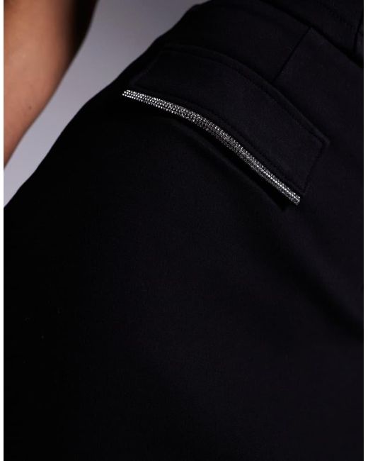 ASOS Black Co-Ord Ponte Mini Skirt With Diamante Trim