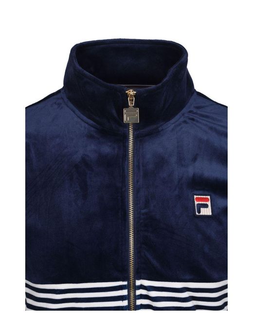 Fila Blue Vintage Merrick Velour Track Top/Gardenia for men