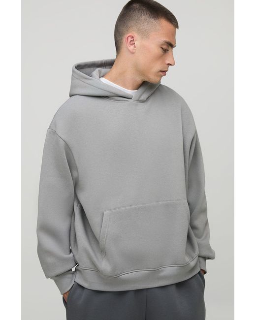 BoohooMAN Gray Basic Oversized Boxy Hoodie for men