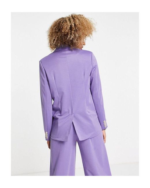 UNIQUE21 Purple Boxy Oversized Blazer Co Ord