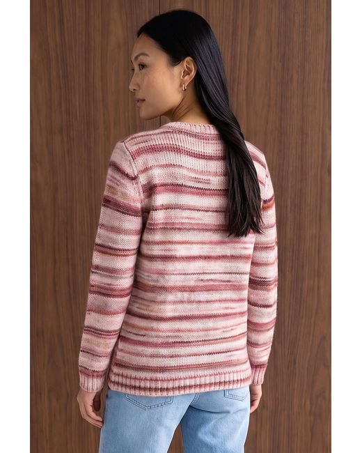 Roman Red Wool Blend Striped Stretch Jumper