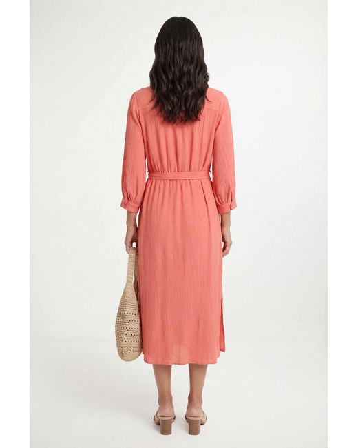 Wallis Red Summer Cheesecloth Midi Dress